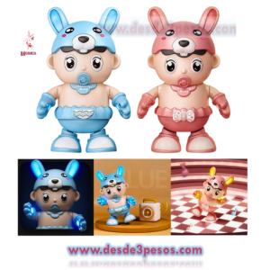 Bebe Bailarin Luz y Sonido Ocupa 2 pilas AA no incluidas 23 x 14 cm. 