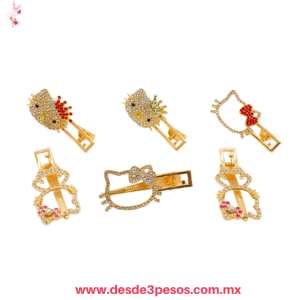 Blister Mini Pico de Garza cubierto con Pedreria decorado con Figura de Kitty 6 cm en varias figuras 