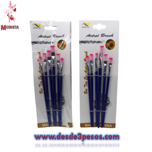 BlÃƒÆ’Ã‚Â­ster de 6 Brochas para acuarelas  17., 18 y 20 cm.