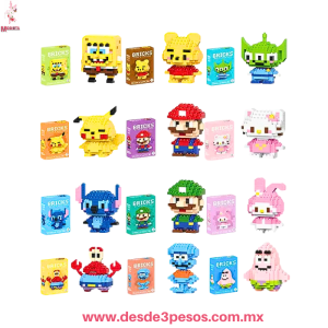 Block Tipo Lego De personajes 3d Armables Varios Personajes 675 pcs. 13 x 9cm. 