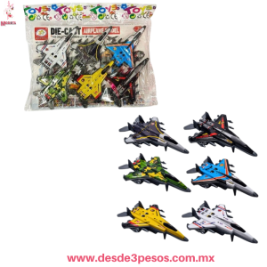 Bolsa con 6 Aviones de Combate de Traccion 9 x 6.5 cm. X-480-43 Bolsa con 6 Aviones de Combate de Traccion 9 x 6.5 cm. X-480-43