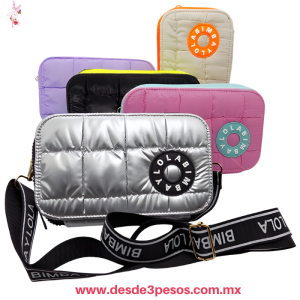 Bolso crossbody con cierre neon cuenta con 2 Diviciones Tarjetero y Correa Ancha 21 x 13 cm. H-1034