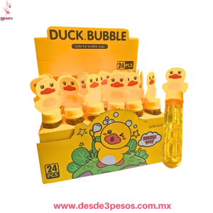 Burbujas en forma de Pato DUCK.BUBBLE 14x2.5cm. Caja con 24 Piezas precio por 1 pza. PPS-181