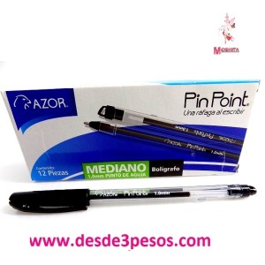Caja con 12 Boligrafos POINT MEDIANO en color NEGRO