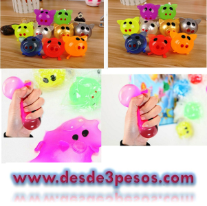 Caja con 12 Pelota Pegaloco de agua  en Forma de Cochino en colores