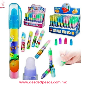 Caja con 36 Goma Portaminas con aroma  Frutal 11 cm