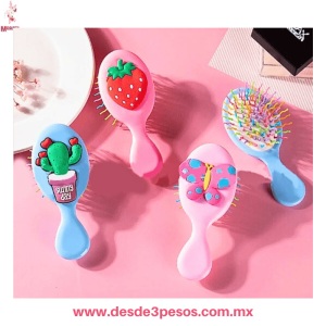 Cepillo para Niñas de colores y figuras de Silicon 14 x 5 cm  