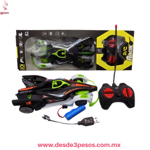 Coche Fórmula 3 Racing a Control Remoto con Luz y  pila recargable, Control ocupa 2 pilas AA no incluidas 21 x 10 cm.      