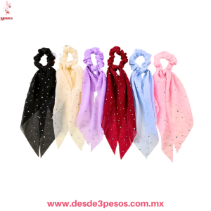 Coletero o Liga para el cabello decorado con Pedreria en varios modelos 27 cm. De largo PJ-16