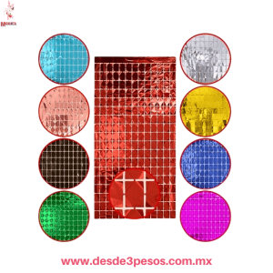 Cortina Metalica con Flecos a Cuadros en varios colores 