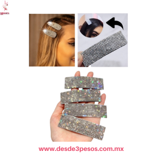 Cuca Ovalada y Rectangular con Pedreria Tornasol 7.5 x 2.5 cm. 25N-48