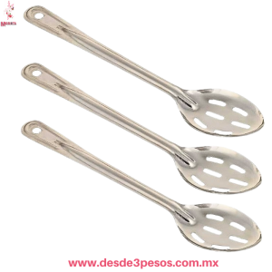 Cuchara Perforada Acero Inoxidable 35 x 7.5 cm. 