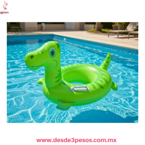 Dinosaurio Verde Salva Vidas Flotador Inflable 68 x 51cm. Aprox. 