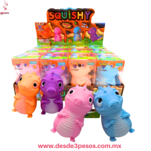 Dinosaurios Squishy 8 cm largo , Suaves y Elasticos, en colores TT-3001