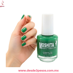 Esmalte de Uñas Color Verde Pino Matte - 15 ml Marca Moshita