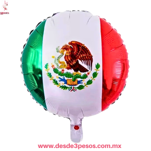 Globo Metálico Redondo 45cm Bandera de México Q-162AA