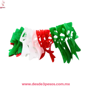 Guirnalda de Papel Acordeón Tricolor Decoración Fiesta Mexicana 2 metros aprox. 