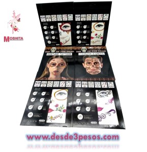 Hoja de Tatuaje Catrina Halloween Para hombre y mujer, Day of the  Death ,  Catrinas 18.5 x 14.5cm.