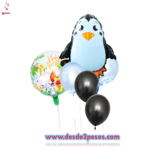 Juego de Globos Pingüino 8pza. 67 x 46cm. 