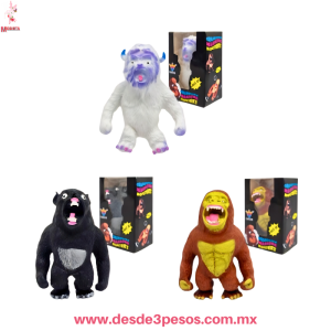 Juguete moldeable en forma de chango/gorila 12 x 7 cm caja con 8 pza. precio por 1 pza. TT-2941