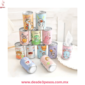 Lata Decorada con Toallitas Desmaquillantes  30pza. 8 x 5 cm.