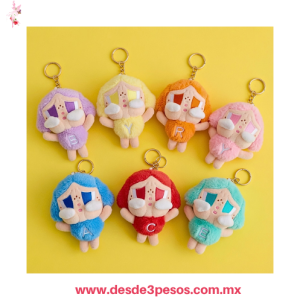 Llavero Peluche de Pop Mart Crybaby 15 x 12 cm en colores pastel 