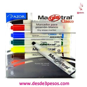 Magistral, Marcador para Pizarron Blanco 8 Pzas.