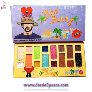 Paleta Favor Beauty con 16 tonos de sombras en color mate y glitter incluye espejo , 22 x 10cm. 