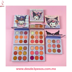 Paleta de Sombras 9 tonos diferentes matte y brillosos incluye espejo 11 x 11.5 cm. 