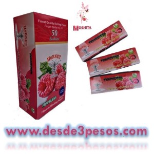 Papel para Cigarro HORNET Sabor FRAMBUESA Sobre con 50 sabanas 