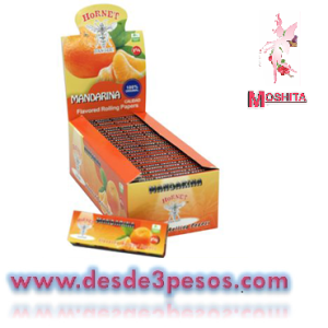 Papel para Cigarro HORNET Sabor MANDARINA Sobre con 50 sabanas 