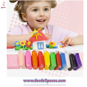 Paq. Con 12 Boligomas CHICAS y 3 utencilios , 6 x 4.5 cm en 12 colores diferentes