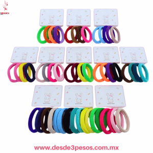 Paq.c/12 pzas c/6 Ligas Licra Mediana Multicolor 5.5 cm YONG-5.5