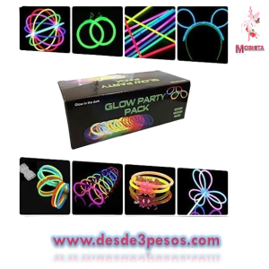Paquete Luminoso para fiestas 240pza. En total GLOW PARTY PACK 