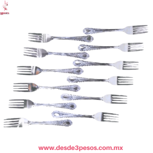 Paquete con 12  Tenedor Metalico 