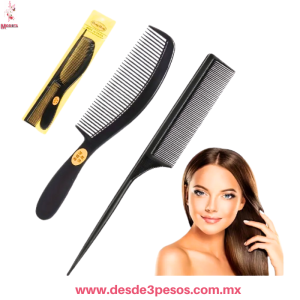 Paquete con 12 Blister con 2 Peines en color Negros 20 y 21 cms largo