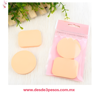 Paquete con 12 Bolsas con 2 Esponjas Faciales Para Maquillaje 5.5 x 6 cm AA-1007