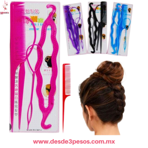 Paquete con 12 Bolsas con 4 pzas de Peina Facil  en 6 colores 