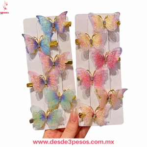 Paquete con 12 Piezas de Minipico de Garza decorado en Forma De Mariposa 