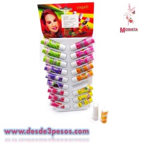 Paquete con 36 Pomada de Cacao para labios partidos 6 sabores diferentes