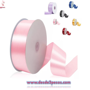 Paquete con 6 Rollos de Liston Satinado 2.5 cm de ancho x 24  metros en color como en foto  