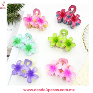 Paquete de 12 Pinzas con 2 flores en colores MATE 7 x 4cm. Paquete de 12 Pinzas con 2 flores en colores MATE 7 x 4cm.