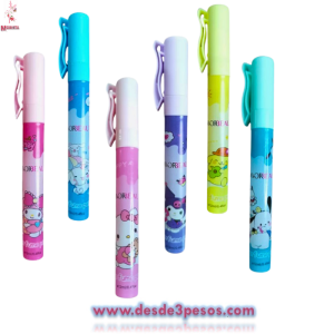 Perfume Tipo Pluma con atomizador Aromas Citricos Infantiles 14 x 2cm. Caja con 24 pza. Precio por pieza