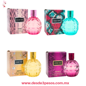 Perfume para Dama CHEER TIME Aromas Fruta, Floral, Citrico y Dulce 100 ml.