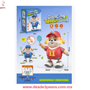 Perro Bailarin Musical con Luces LED Ocupa 3 pilas AA no incluidas 21 x 19 cm. 