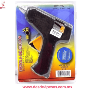 Pistola de Silicon en color negra 12 x 10 cm. 