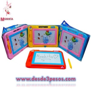 Pizarron Magnetico Grande con pluma imantada ,  4 Colores, Medidas 25 X 19 cms