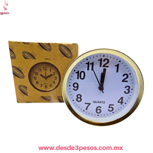 Reloj de Inserto Quartz 12 cm. diametro, Diseño Clásico con Borde Dorado REF:901297 Reloj de Inserto Quartz 12 cm. diametro, Diseño Clásico con Borde Dorado REF:901297