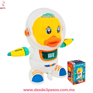 Robot Bailarin en forma de Pato Espacial con luces intermitentes y efectos de sonido musical 