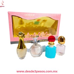 Set Mini Fragancia Corporal Perfume ODOYr 20, 25 y 30 ml. Aromas Frutales y Cítricos L-420